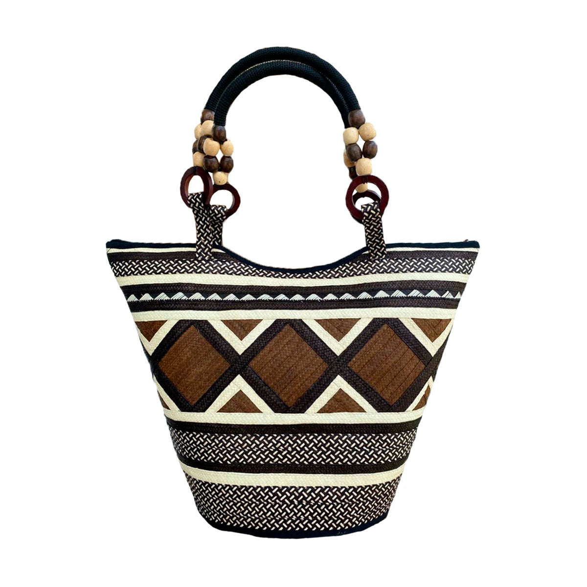 Bolso Exclusivo Caña Flecha Figuras Marrón