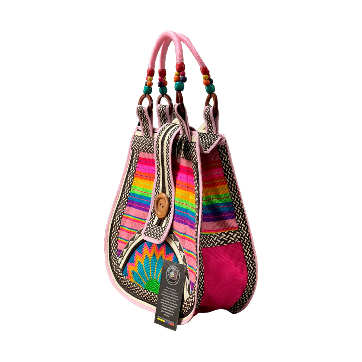 Bolso Pera Exclusivo Caña Flecha Multicolor A Mano