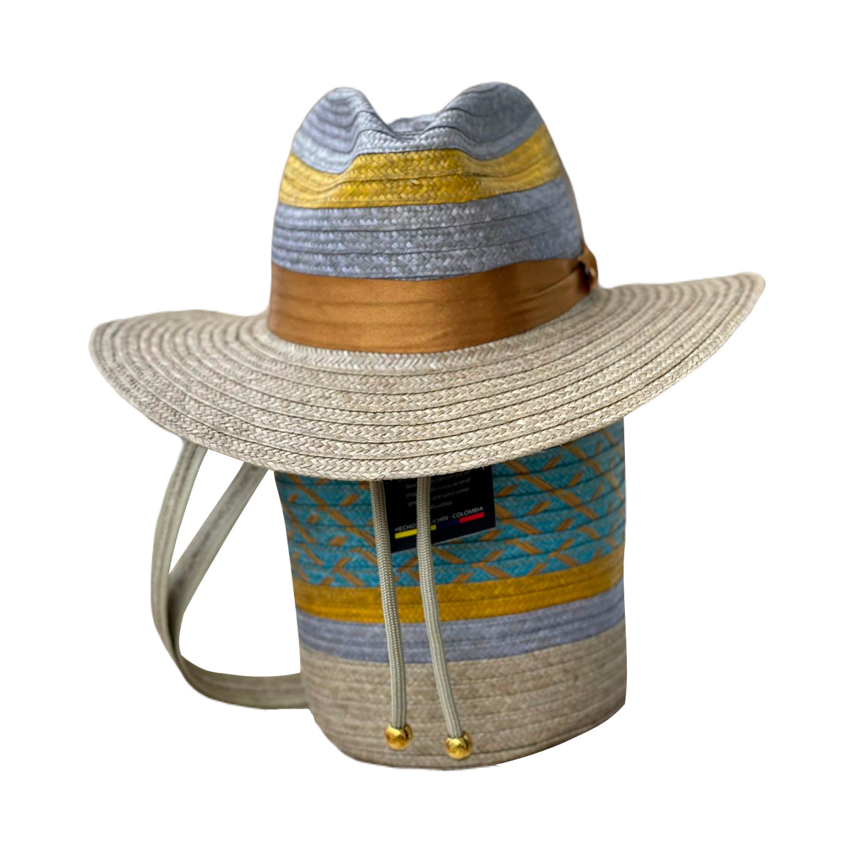 Combo Fino Sombrero + Bolso Diseño Colores