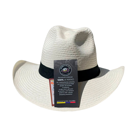 Sombrero Aguadeño Beige Artesanal Cinta Negra