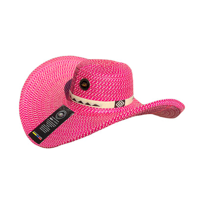 Sombrero Fino Exclusivo Alón Diseño Fucsia