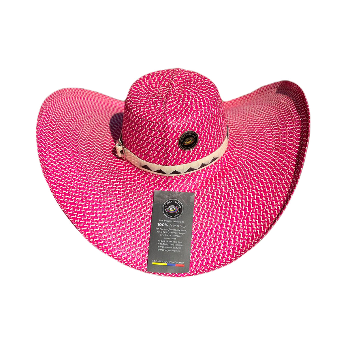 Sombrero Fino Exclusivo Alón Diseño Fucsia