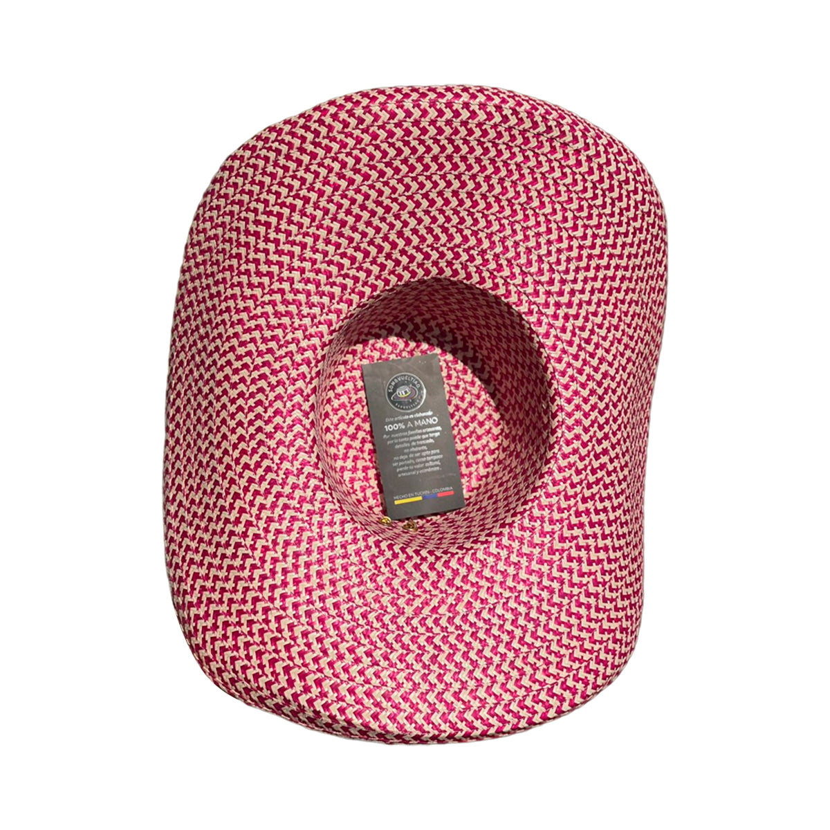 Sombrero Fino Exclusivo Alón Diseño Rosa