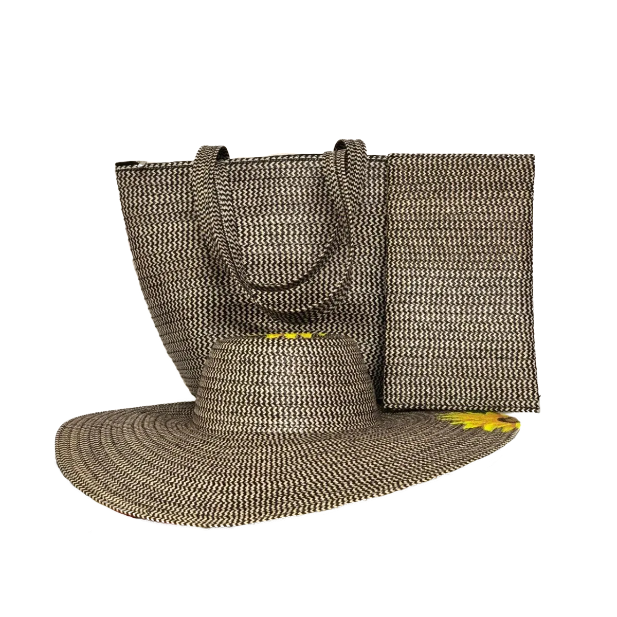 Combo Exclusivo Sombrero + Bolso + Cartera Girasol