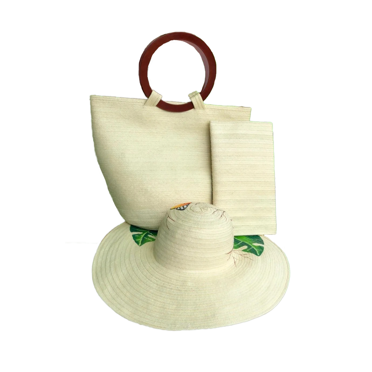 Combo Sombrero + Bolso + Caratera Diseño Flora & Fauna