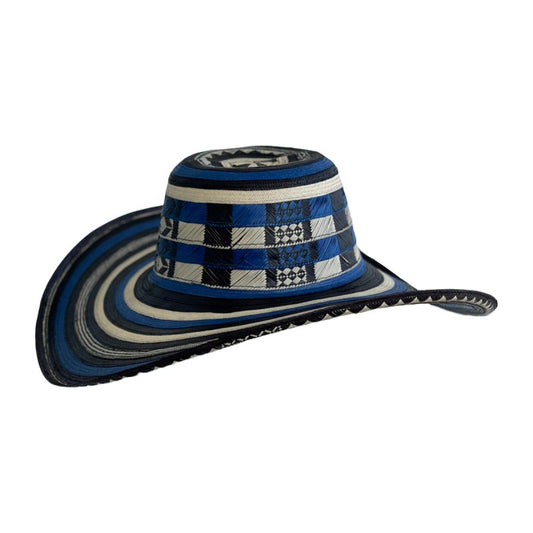 Sombrero 21 Fibras Diseño Azul