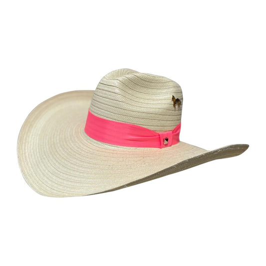 Sombrero 23 Fibras Con Caballo Cinta Rosa