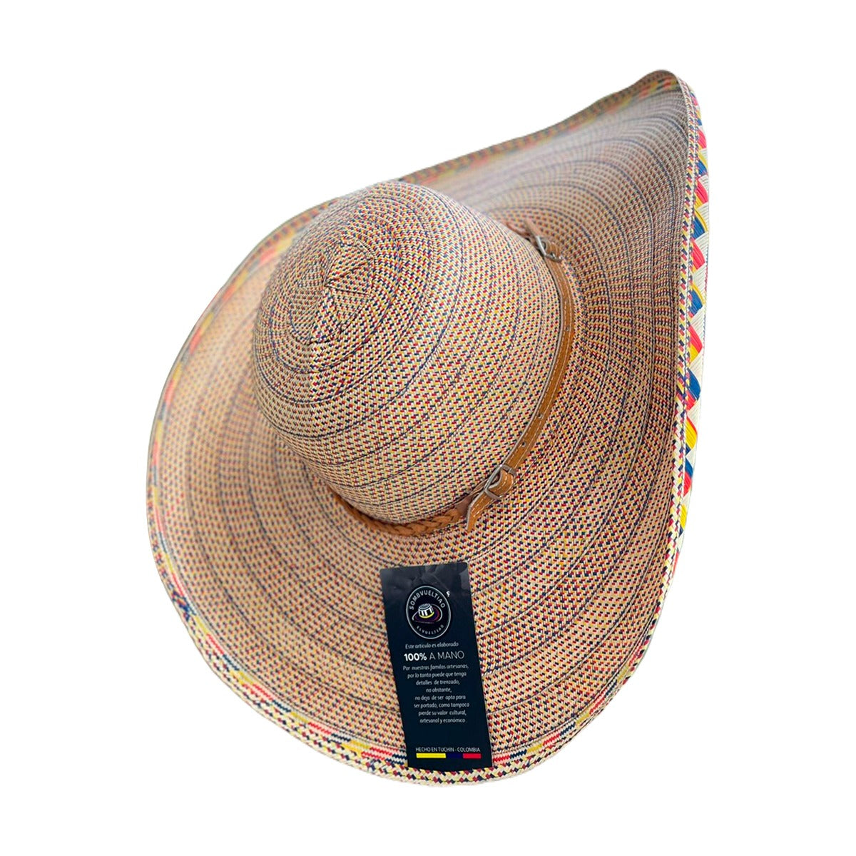 Sombrero 31 fibras Beige Diseño Tricolor