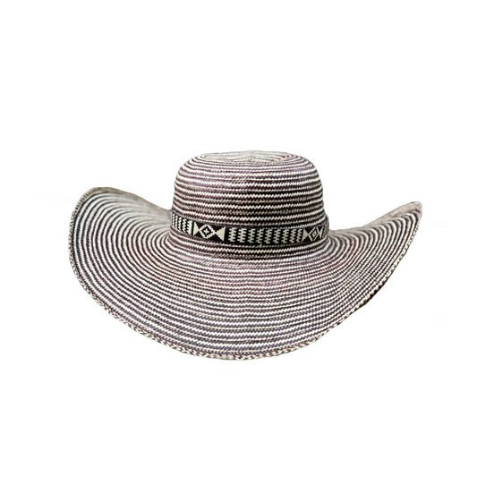 Sombrero 15 Fibras Diseño Gris Artesanal