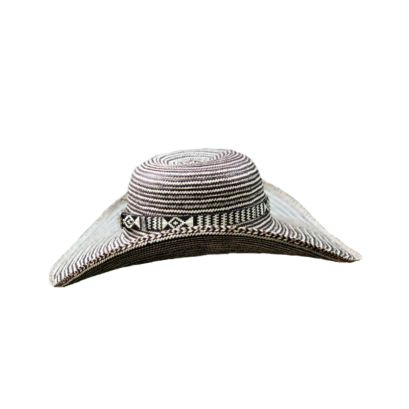 Sombrero 15 Fibras Diseño Gris Artesanal