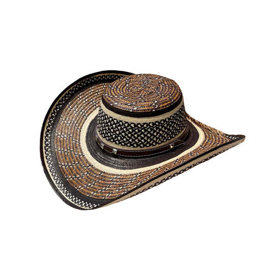 Sombrero 15 Fibras Diseño Marrón Exclusivo