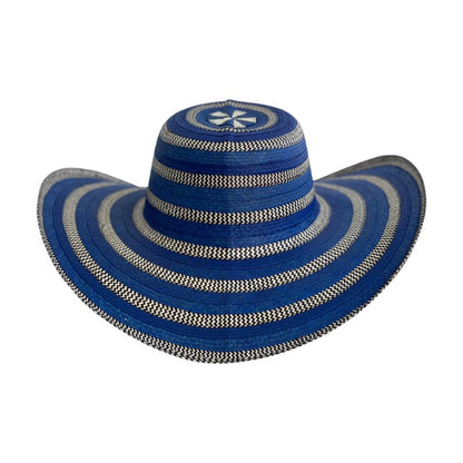 Sombrero 21 Fibras Azul Artesanal