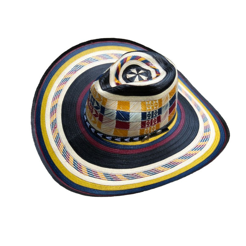 Sombrero 21 Fibras Black Hormado Tricolor