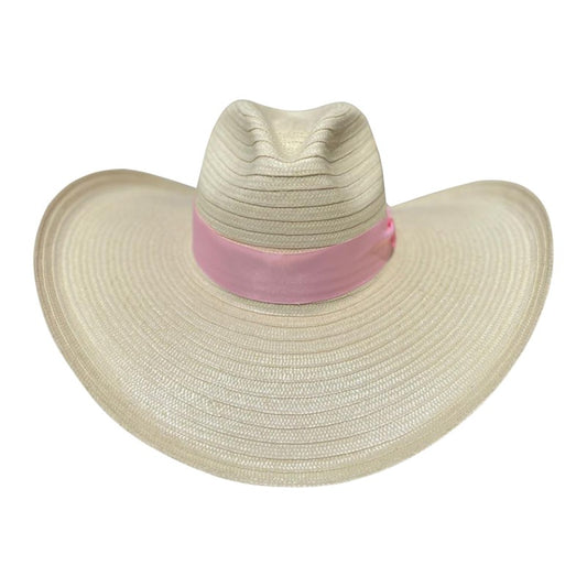 Sombrero 23 Fibras Con Caballo Cinta Rosa Pastel