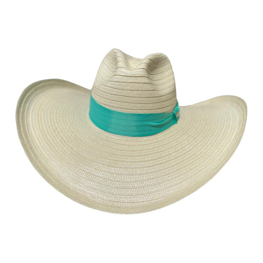 Sombrero 23 Fibras Con Caballo Cinta Azul Verde