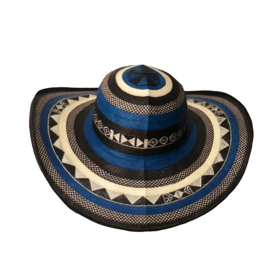 Sombrero 23 Fibras Azul Y Negro