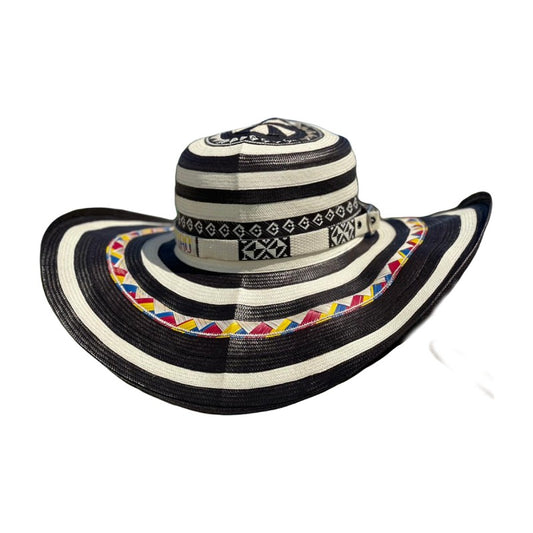 Sombrero 23 Fibras Diseño Cebra Tricolor