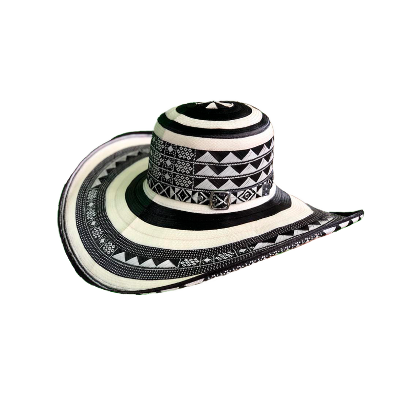 Sombrero 23 Fibras Diseño Negro