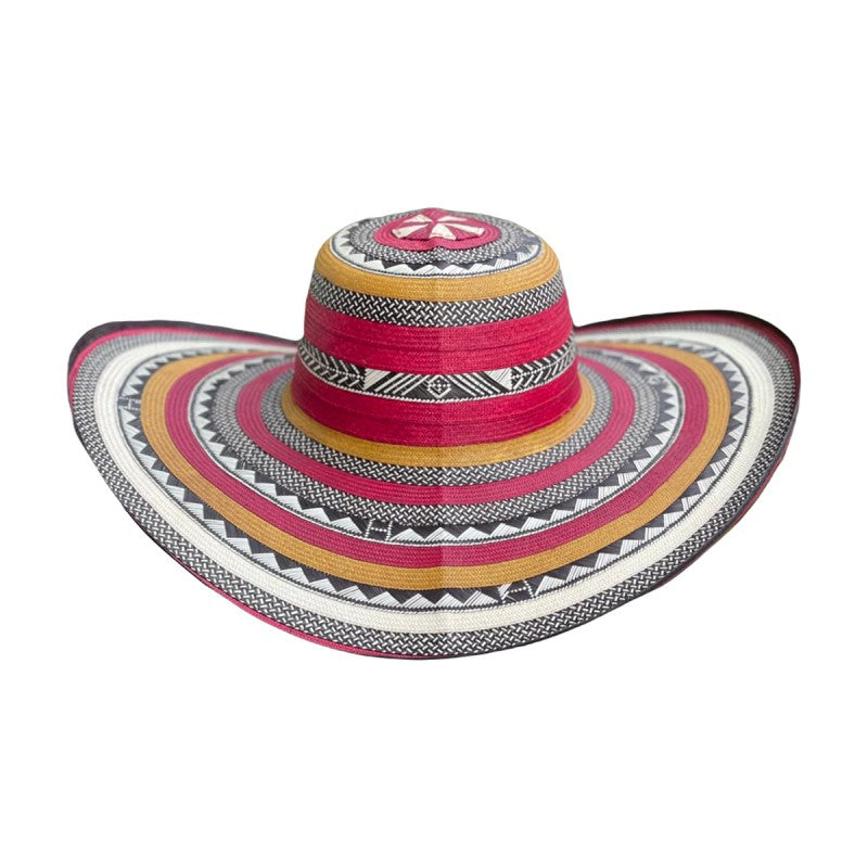 Sombrero 23 Fibras Diseño Rojo Fino