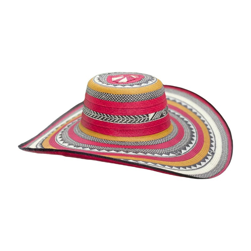 Sombrero 23 Fibras Diseño Rojo Fino