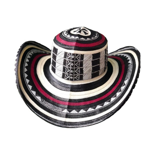 Sombrero 23 Fibras Diseño Tradicional Rojo