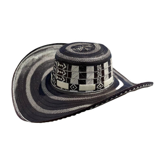 Sombrero 23 Fibras Negro Diseño Tradicional