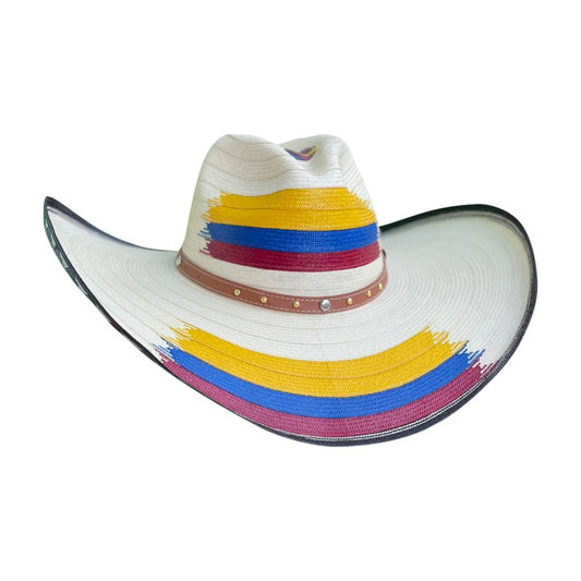 Sombrero 27 Fibras Blanco Tricolor