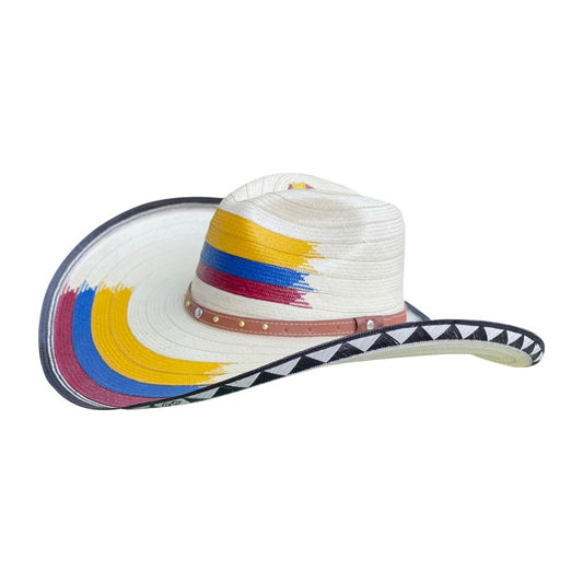 Sombrero 27 Fibras Blanco Tricolor