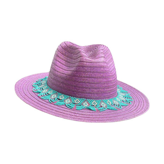 Sombrero Fedora Tejido Artesanal Ala Plana