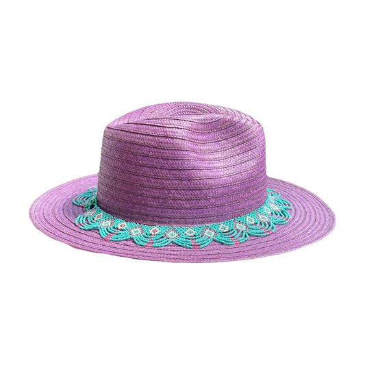 Sombrero Fedora Tejido Artesanal Ala Plana