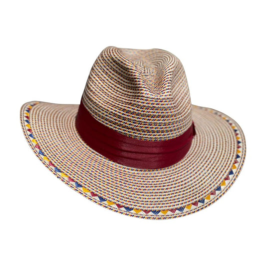 Sombrero Panameño 23 Fibras Diseño Tricolor